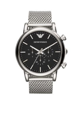 Emporio Armani® Men's Stainless Steel Mesh Chronograph Watch | belk