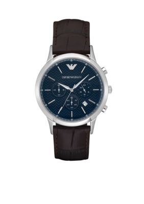 Emporio Armani® Men's Renato Automatic Brown Leather Watch | belk