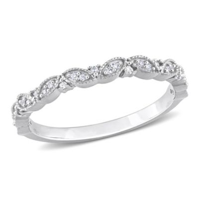 Belk & Co 1/10 Ct. T.w. Diamond Semi-Eternity Ring In 10K White Gold