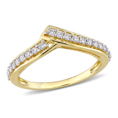 Belk & Co 1/3 Ct. T.w. Diamond Chevron Design Ring In 10K Yellow Gold