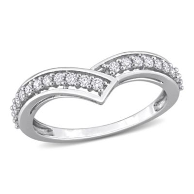 Belk & Co 1/3 Ct. T.w. Diamond Chevron Eternity Ring In 10K White Gold