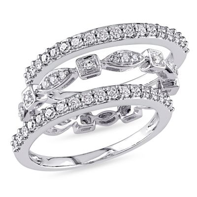 Belk & Co 3/4 Ct. T.w. Diamond Vintage Anniversary And Eternity Band 3-Piece Set Of Stacking Rings In 10K White Gold