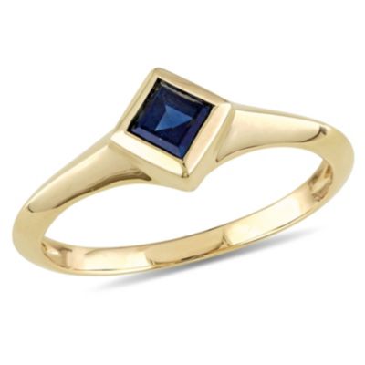 Belk & Co 1/2 Ct. T.g.w. Blue Sapphire Solitaire Ring In 14K Yellow Gold