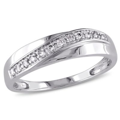 Belk & Co 1/10 Ct. T.w. Diamond Men's Ring In 10K White Gold