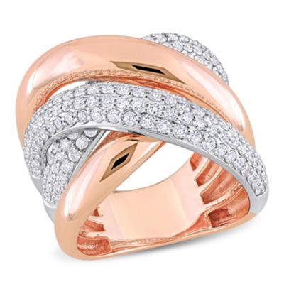 Belk & Co 1.66 Ct. T.w. Diamond Crisscross Ring In 14K 2-Tone Gold