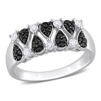 Belk & Co 3/8 Ct. T.w. Black And White Diamond Ring In 14K White Gold