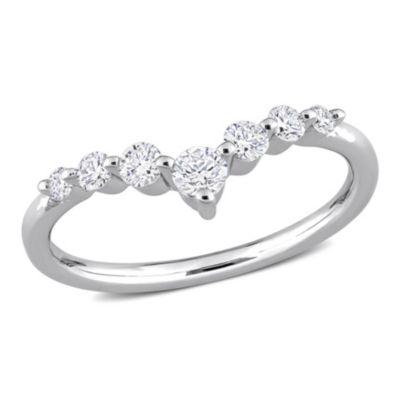Belk & Co 3/8 Ct Tgw Lab Created Diamond Chevron Ring In Platinum Plated Sterling Silver