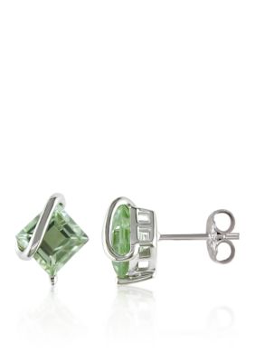 Belk & Co 2.25 Ct. T.w. Green Amethyst Earrings In Sterling Silver