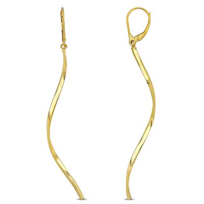 Belk & Co Curved Linear Drop Earrings In 10K Yellow Gold