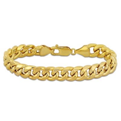 Belk & Co 9.25Mm Miami Cuban Link Chain Bracelet In 10K Yellow Gold