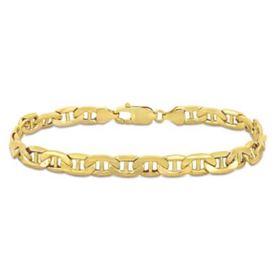 Belk & Co 7Mm Mariner Link Bracelet In 10K Yellow Gold