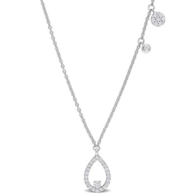 Belk & Co 1/4 Ct. T.w. Diamond Station Necklace In 14K White Gold