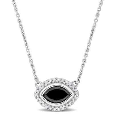 Belk & Co 1.10 Ct. T.w. Black And White Diamond Necklace In 14K White Gold