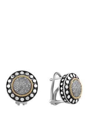 Effy 3/8 Ct. T.w. Diamond Earrings In 925 Sterling Silver/18K Yellow Gold
