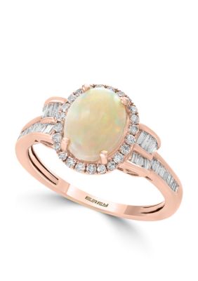 Effy 14K Rose Gold Diamond Opal Ring, 7 -  0617892639241
