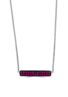 Effy 0.62 Ct. T.w. Ruby Bar Necklace In Sterling Silver