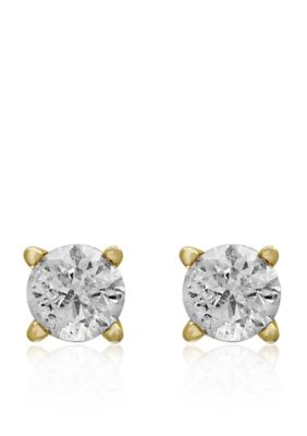 Effy 1/4 Ct. T.w. Classic Diamond Stud Earrings In 14K Yellow Gold