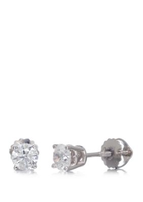 Effy 1/2 Ct. T.w. Classic Diamond Stud Earrings In 14K White Gold