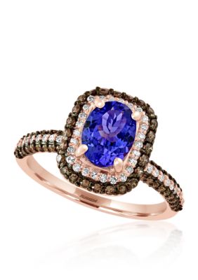 Effy Tanzanite And Diamond Ring In 14K Rose Gold, 7 -  0607649656676