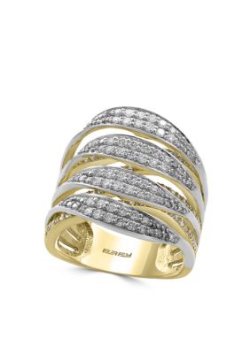 Effy 1.31 Ct. T.w. Diamond Band Ring In 14K Yellow Gold And White Gold