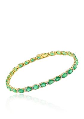 Effy Emerald And Diamond Bracelet In 14K Yellow Gold