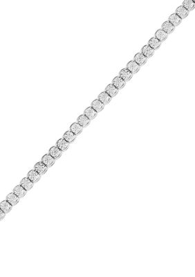 Effy Sterling Silver 1/2 Ct. T.w. Diamond Illusion Tennis Bracelet