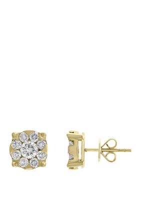 Effy 1.41 Ct. T.w. Natural Yellow Cluster Diamond Earrings In 14K Yellow Gold