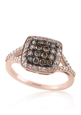 Effy 0.60 Ct. T.w. Espresso And White Diamond Ring In 14K Rose Gold, 7 -  0607649376710
