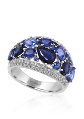 Effy Sapphire & Diamond Ring In 14K White Gold