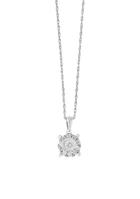 Effy 1/2 Ct. T.w. Diamond Illusion Pendant Necklace In Sterling Silver