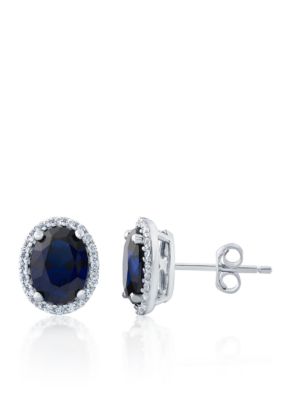 Sapphire Blue Flower Porcelain Silver Earrings  Coconut Grove Jewelry –  Coconut Grove Galleria