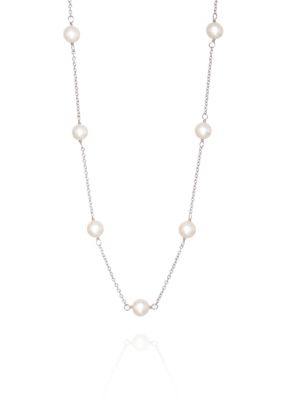 Belk & Co Freshwater Pearl Necklace in Sterling Silver, 18 in