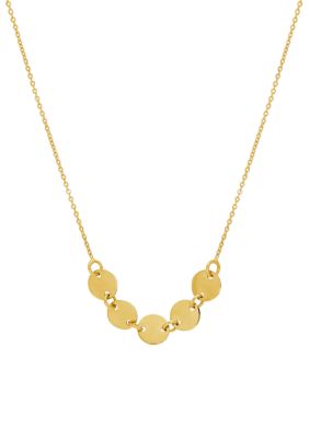 Belk & Co. Cross Bead Chain Necklace in 10k Tri-Tone | belk