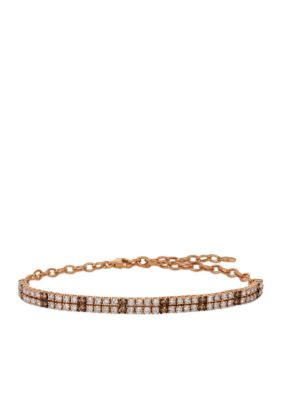 Le Vian 1/2 Ct. T.w. Chocolate Diamonds And 2 Ct. T.w. Nude Diamonds Adjustable Bracelet In 14K Strawberry Gold
