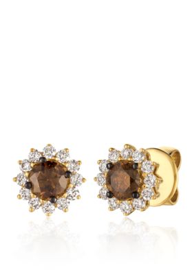 Le Vian Chocolate Diamonds And Vanilla Diamonds Earrings In 14K Honey Gold