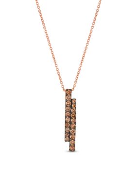 Le Vian Creme BruleeÂ® 3/8 Ct. T.w. Nude Diamondsâ¢, 3/8 Ct. T.w. Chocolate Diamonds Pendant Necklace In 14K Strawberry Gold