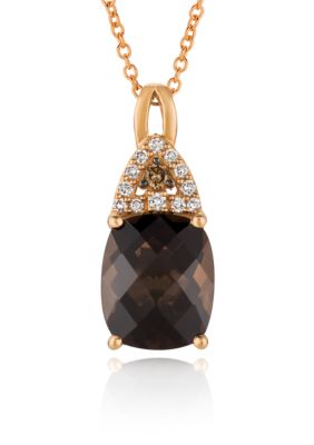 Le Vian Chocolate QuartzÂ® With Vanilla Diamonds, And Chocolate Diamonds Pendant In 14K Strawberry Gold