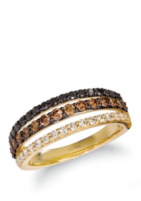 Le Vian 3/8 Ct. T.w. Chocolate Diamonds, 1/4 Ct. T.w. Blackberry Diamonds, And 1/5 Ct. T.w. Nude Diamondsâ¢ Ring In 14K Honey Gold