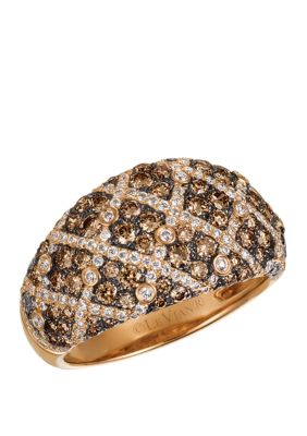 Le Vian 1.2 Ct. T.w. Chocolate Diamonds And 1/2 Ct. T.w. Vanilla Diamonds Ring In 14K Strawberry Gold