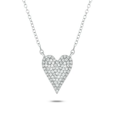 Belk & Co 1/4 Ct. T.w White Diamond Heart Shape Pendant Necklace In 10K Gold
