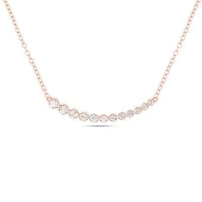Belk & Co 1/4 Ct. T.w White Natural Round Diamond Curved Line Pendnat Necklace For Women's In 10K Gold