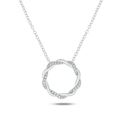 Belk & Co 1/6 Ct. T.w White Round Diamond Circle Ring Pendnat Necklace For Women's In 10K Gold