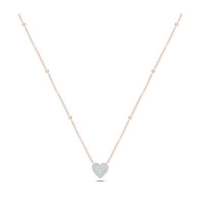 Belk & Co 1/4 Ct. T.w White Diamond Heart Pendant Necklace In 10K Gold