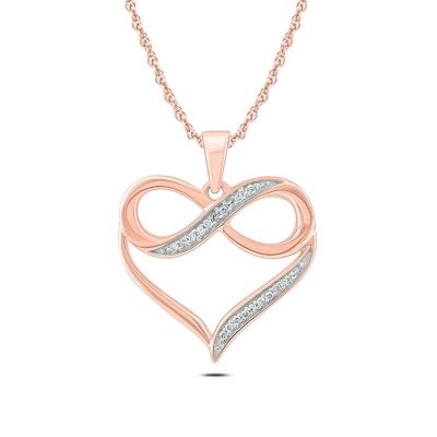 Belk & Co Diamond Accent Infinity Heart Pendant Necklace In 10K Gold For Women