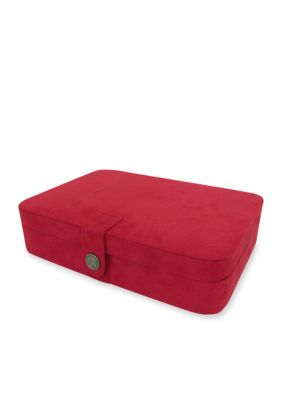 Mele & Co Maria Plush Fabric Twenty-Four Section Jewelry Box In Red