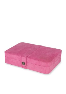 Mele & Co Maria Plush Fabric Twenty-Four Section Jewelry Box In Pink