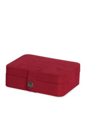 Mele & Co Giana Plush Fabric Jewelry Box With Lift Out Tray In Red