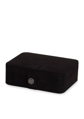 Mele & Co Giana Plush Fabric Jewelry Box In Black