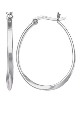 Belk Silverworks Sterling Silver 18mm Oval Polished Hoop Earrings | belk