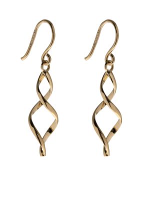 Belk Silverworks Gold Over Sterling Silver Swirl Drop Earrings | Belk